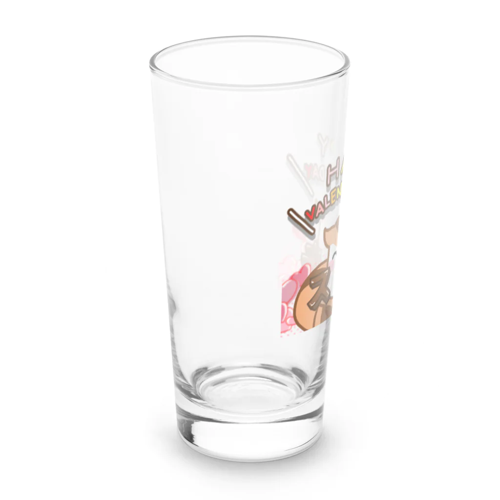 RISUTANのハッピーバレンタイン！スキのチョコをプレゼントするりすたん Long Sized Water Glass :left