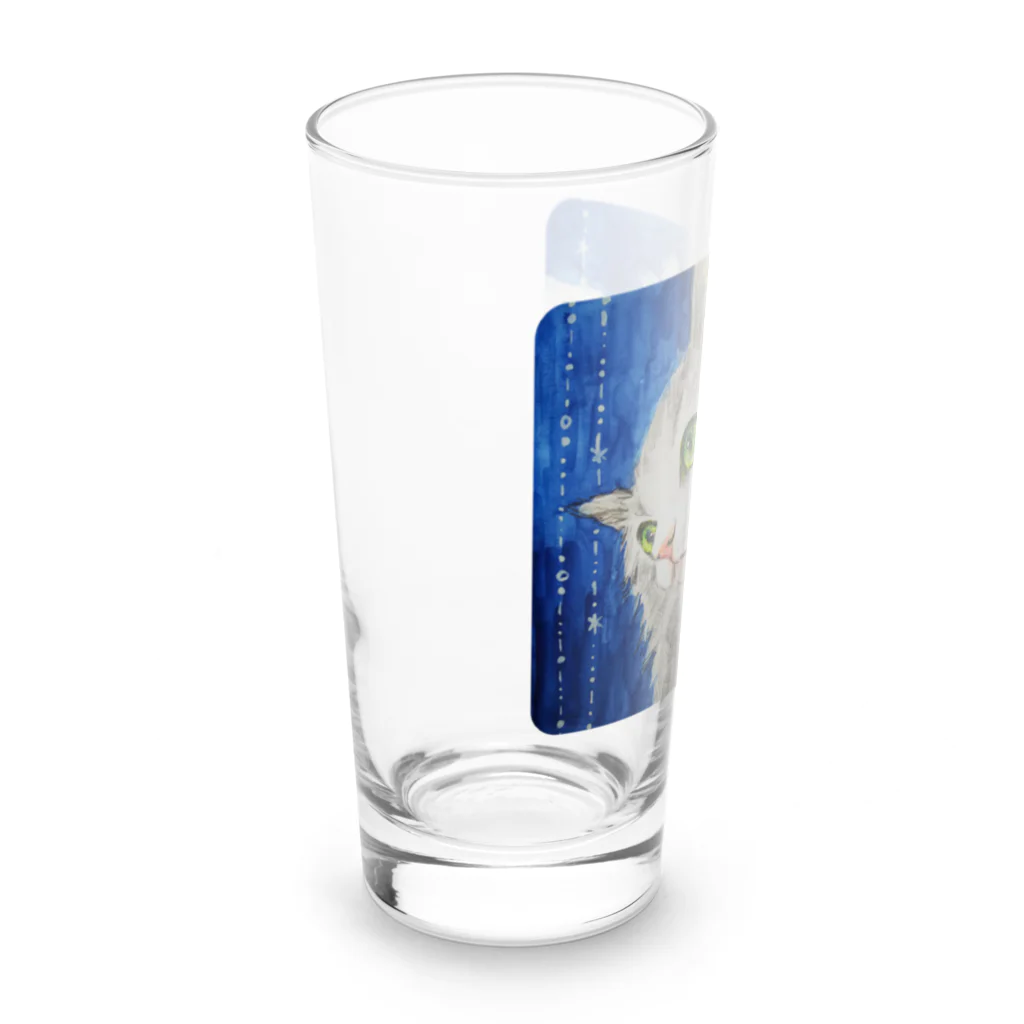 harupink🌸ペット似顔絵illustのスコティッシュストレートのパール君 Long Sized Water Glass :left