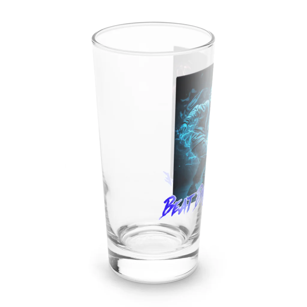 RATELの繊細なタッチで軽快なネオンブルーのヒップホップダンスバトルデザイン Long Sized Water Glass :left