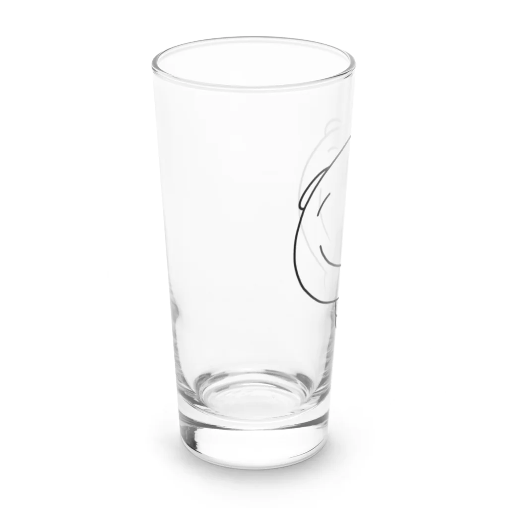 nijishokuninのなかいさんちのぶた(ありがとう)黒 Long Sized Water Glass :left