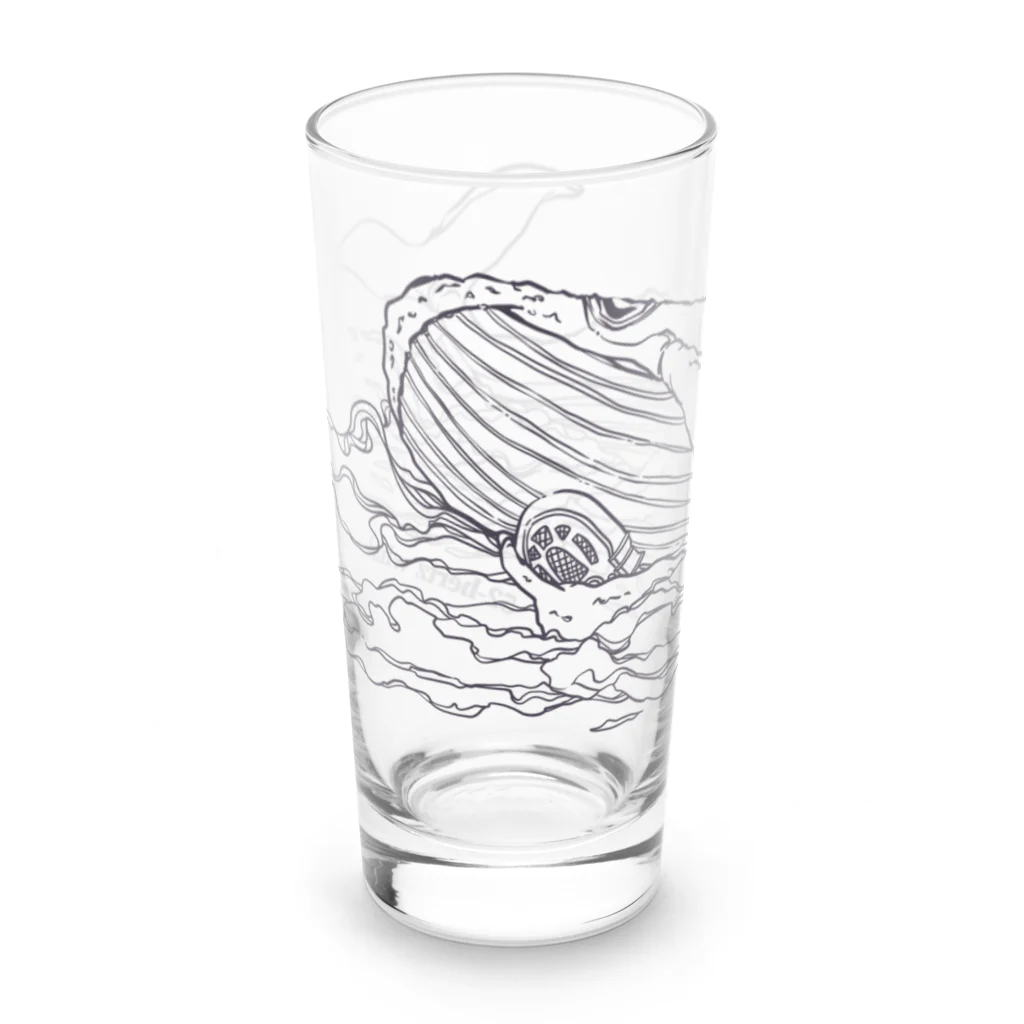 ariariartの世界でもっとも孤独なクジラとラジオ【チャリティー】 Long Sized Water Glass :left