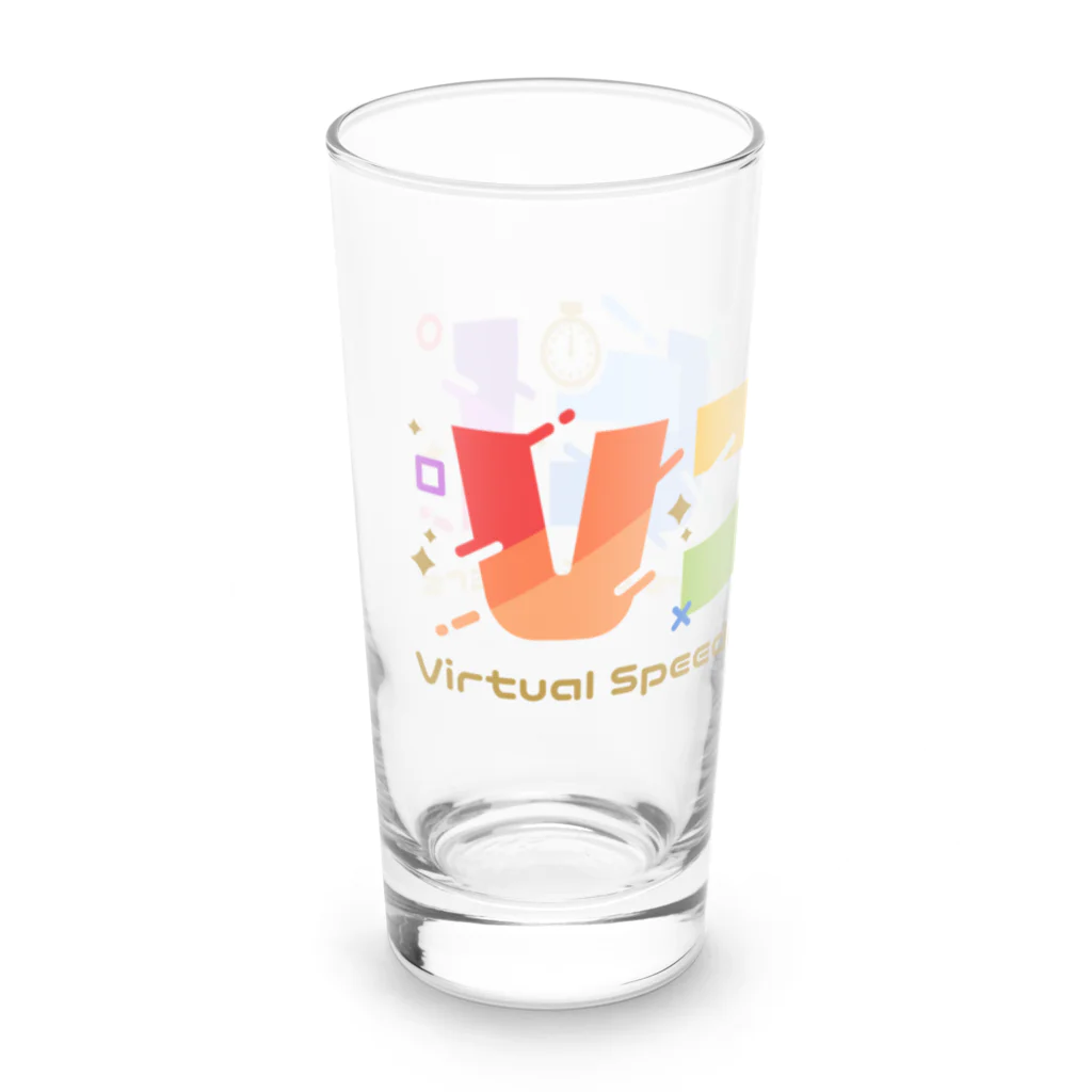 Pitman🦊🚫🪶RTA走者 Speedrunner VtuberのVスピ！ロゴ Long Sized Water Glass :left