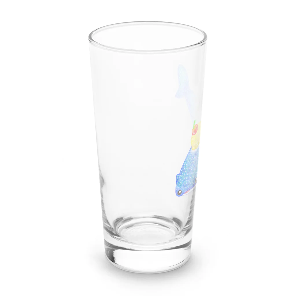 satoayaのアニマルカフェのシ―フードアニマル　クリームソーダジンベイ Long Sized Water Glass :left