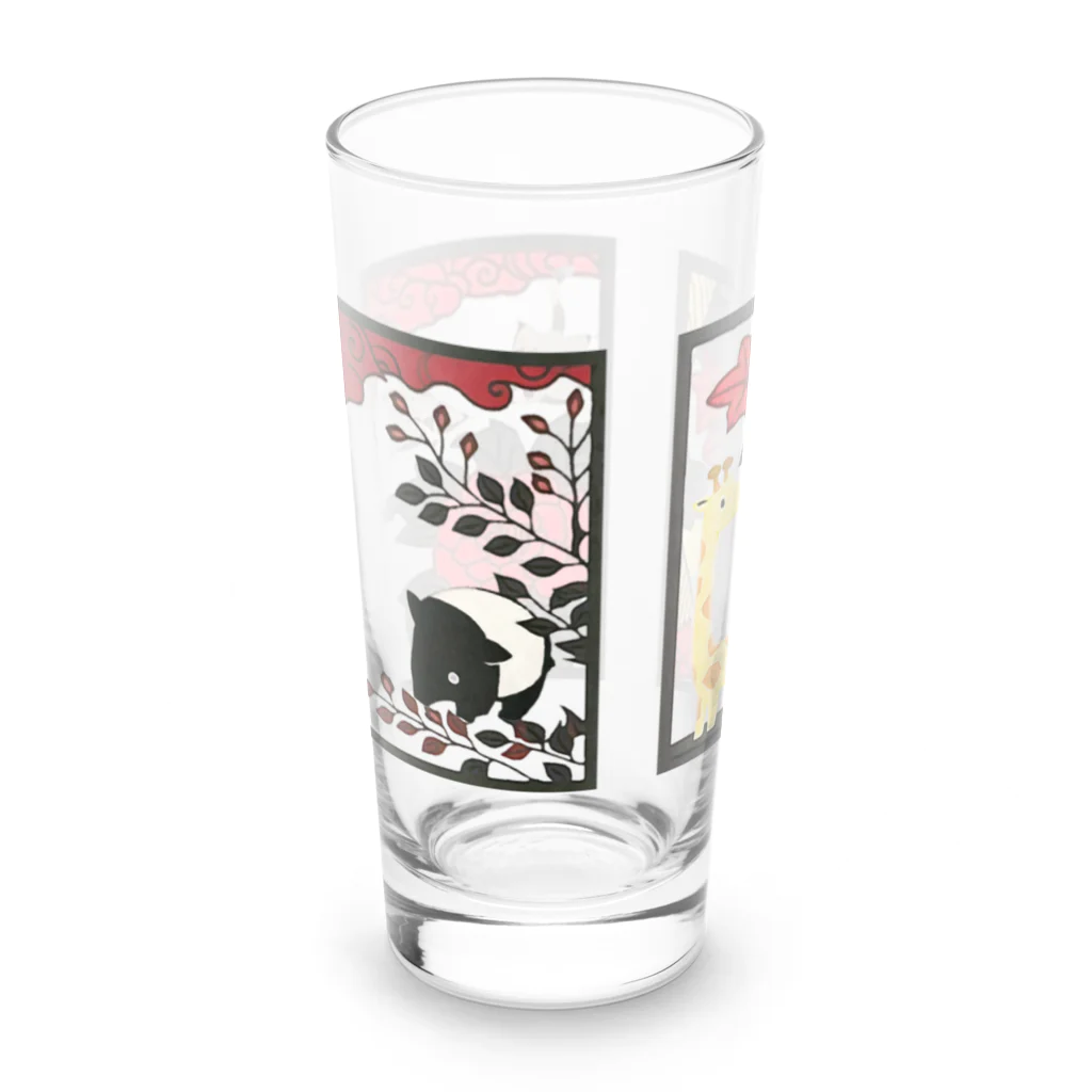 Red & Brack の猪鹿蝶？(透過Ver.) Long Sized Water Glass :left