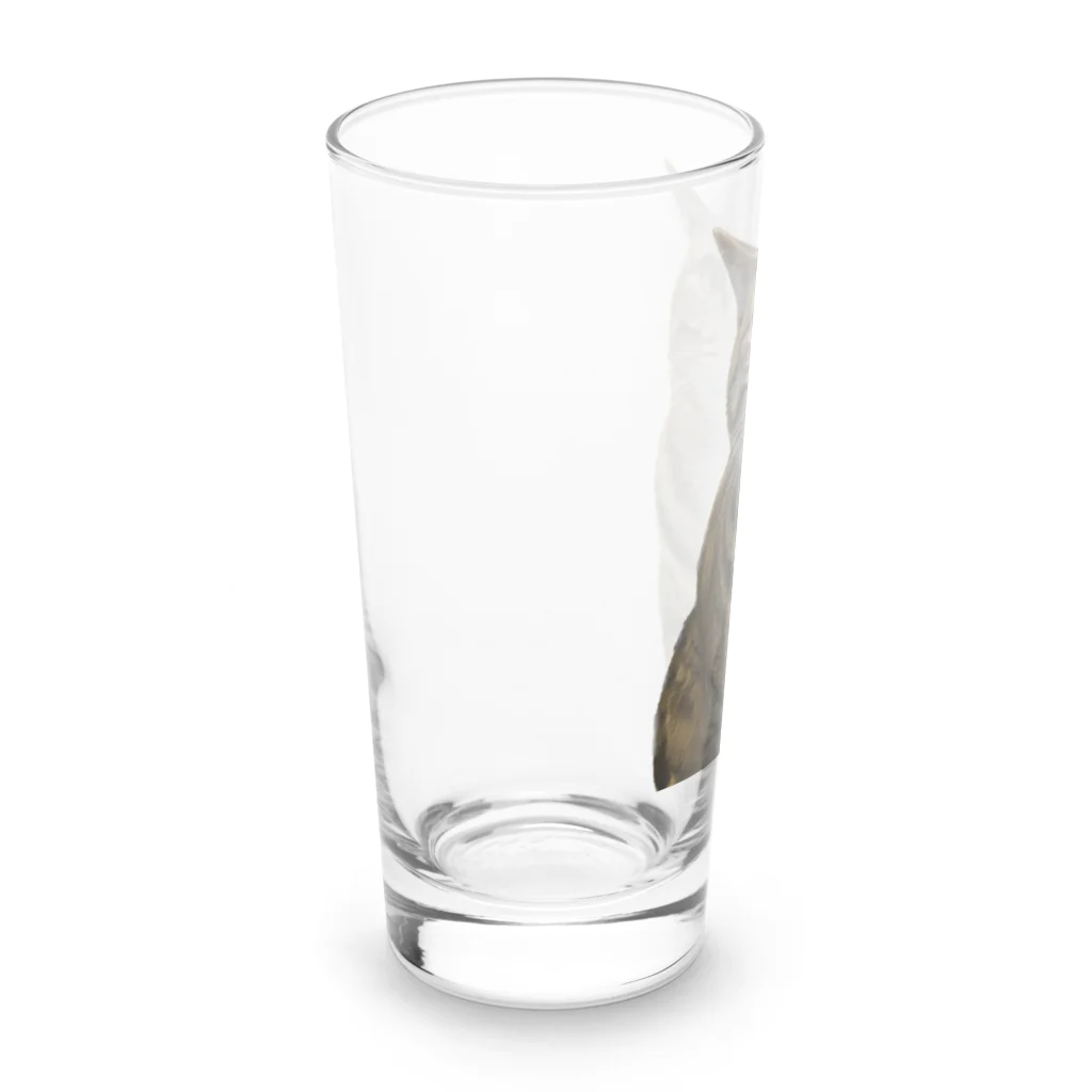 ミミモモデザインのふんばりにゃんこミミ Long Sized Water Glass :left