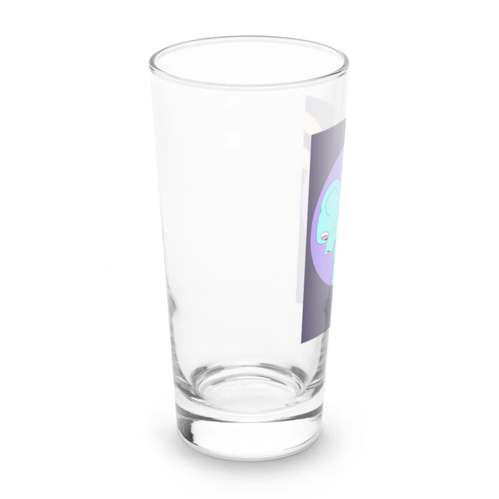 hotdogdesignのぬいぐるみの上着を脱がし背を割って確かめている電池のサイズ Long Sized Water Glass :left