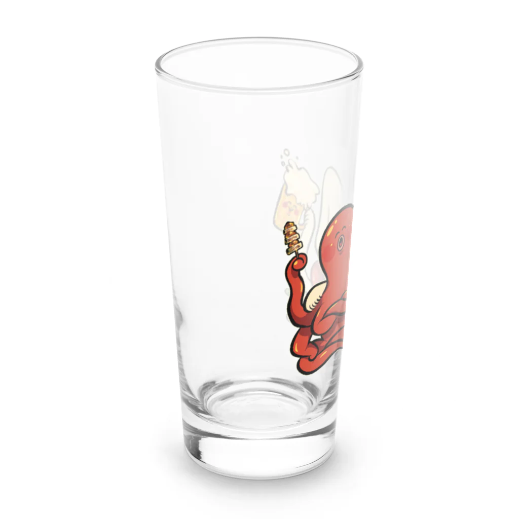 愉快レトロ雑貨屋★39太郎の酔いどれいかちゃんとへべれけたこちゃん夢の中 Long Sized Water Glass :left