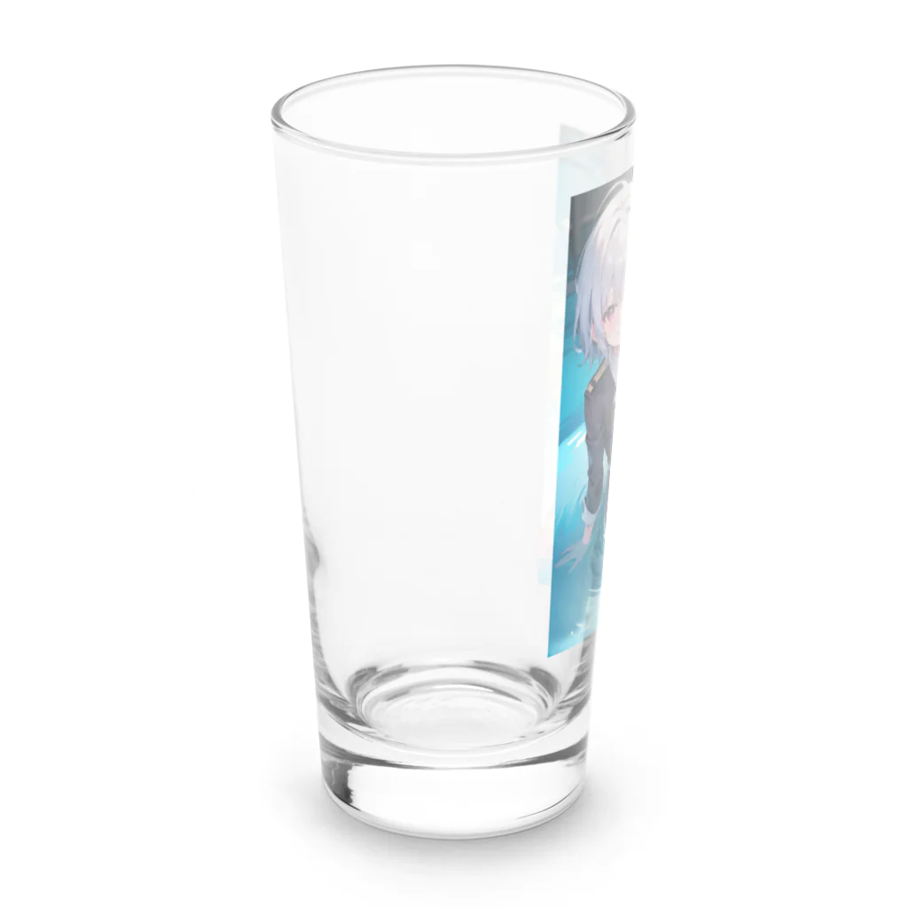 天乃鯱の白髪のJKイラスト Long Sized Water Glass :left