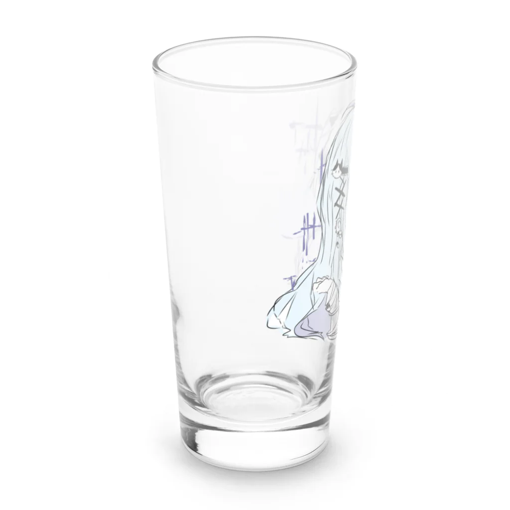 blossomの淡色青紫系女の子 Long Sized Water Glass :left