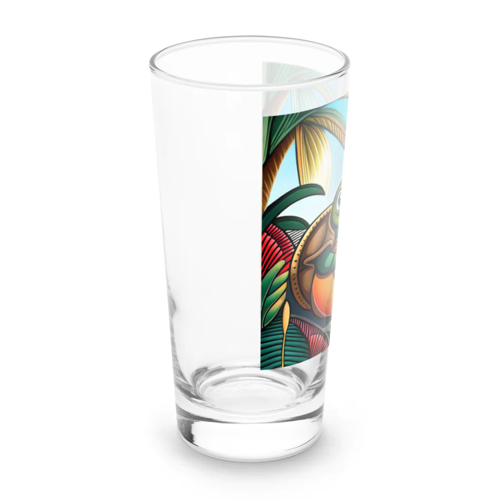 青空クリエイトのウクレレを弾くウミガメ Long Sized Water Glass :left