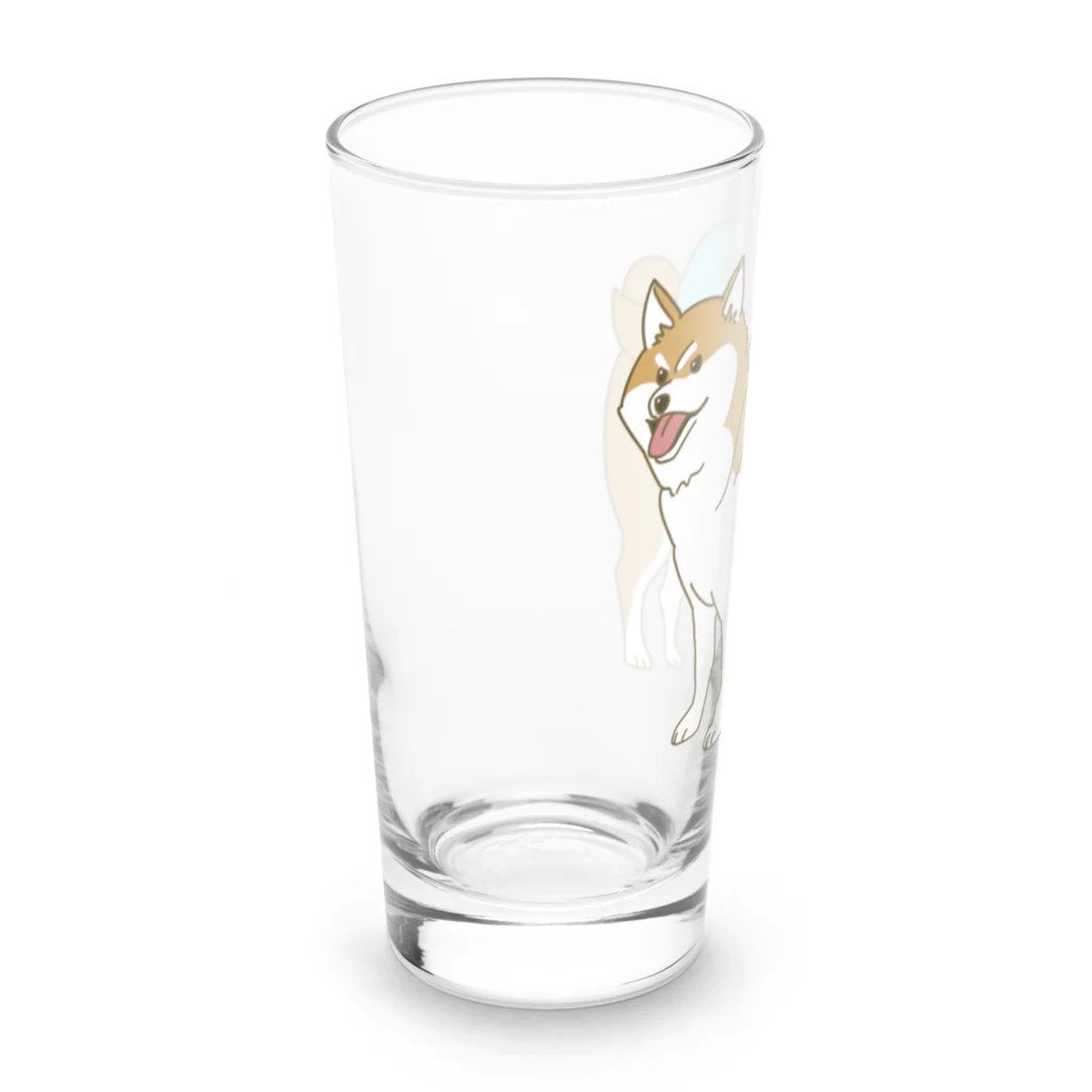 takaseのSHOPのプールに行く気の柴犬 Long Sized Water Glass :left