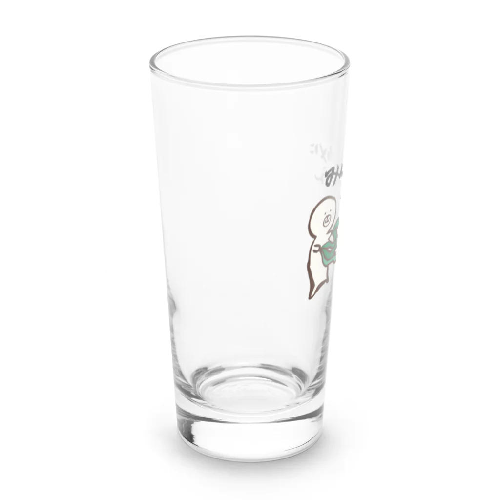 アイスティーフォーミーのわかめに翻弄されるにゃざらしさん Long Sized Water Glass :left