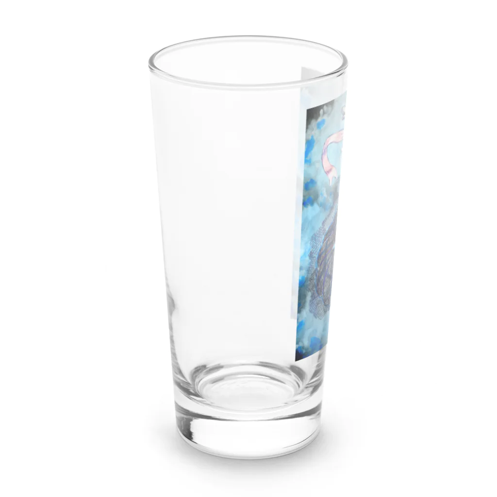 手描きおえかきのチャンスを待つ Long Sized Water Glass :left