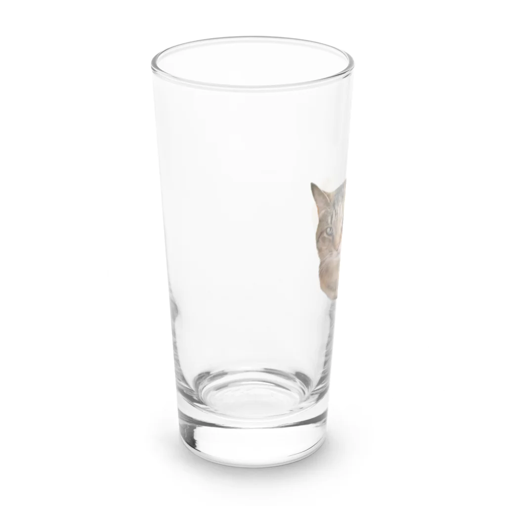 桃くるみSHOPの流し目にゃん(お手手ないない) Long Sized Water Glass :left