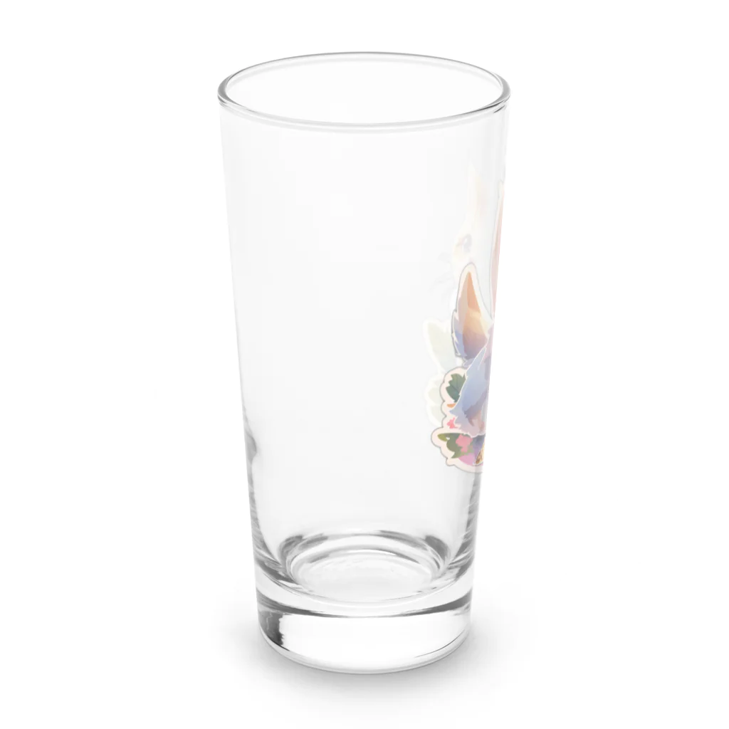 dolphineの愛くるしい表情で見上げるキュートなネコちゃん Long Sized Water Glass :left