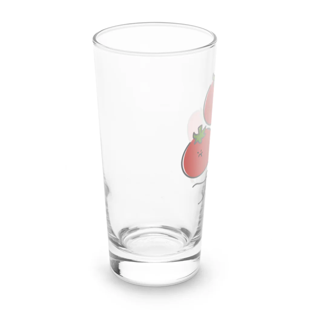 ほこりのゆるいイラストショップ💭の畑のお野菜さん トマトくん Long Sized Water Glass :left