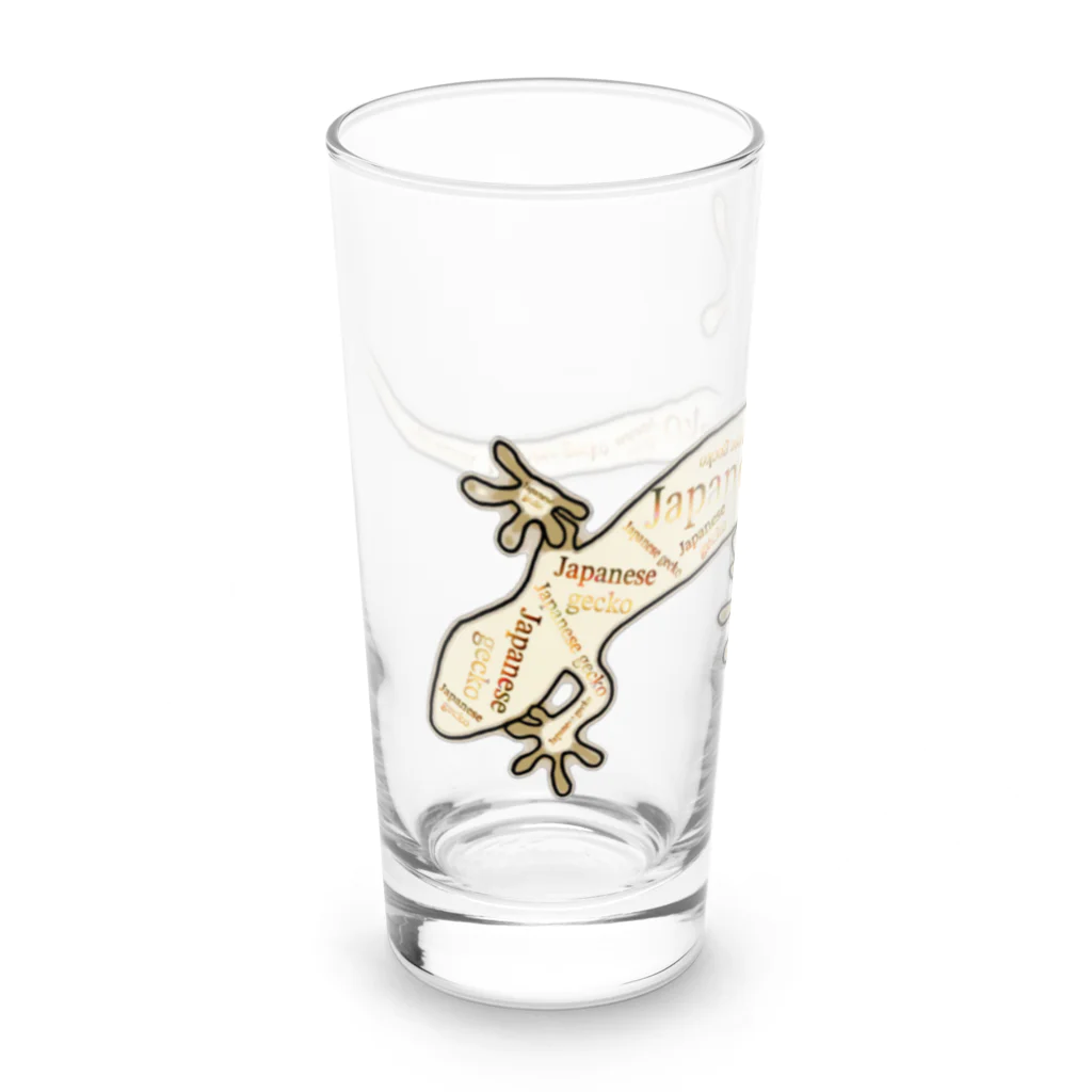 LalaHangeulのJapanese gecko(ニホンヤモリ)　英語デザイン Long Sized Water Glass :left