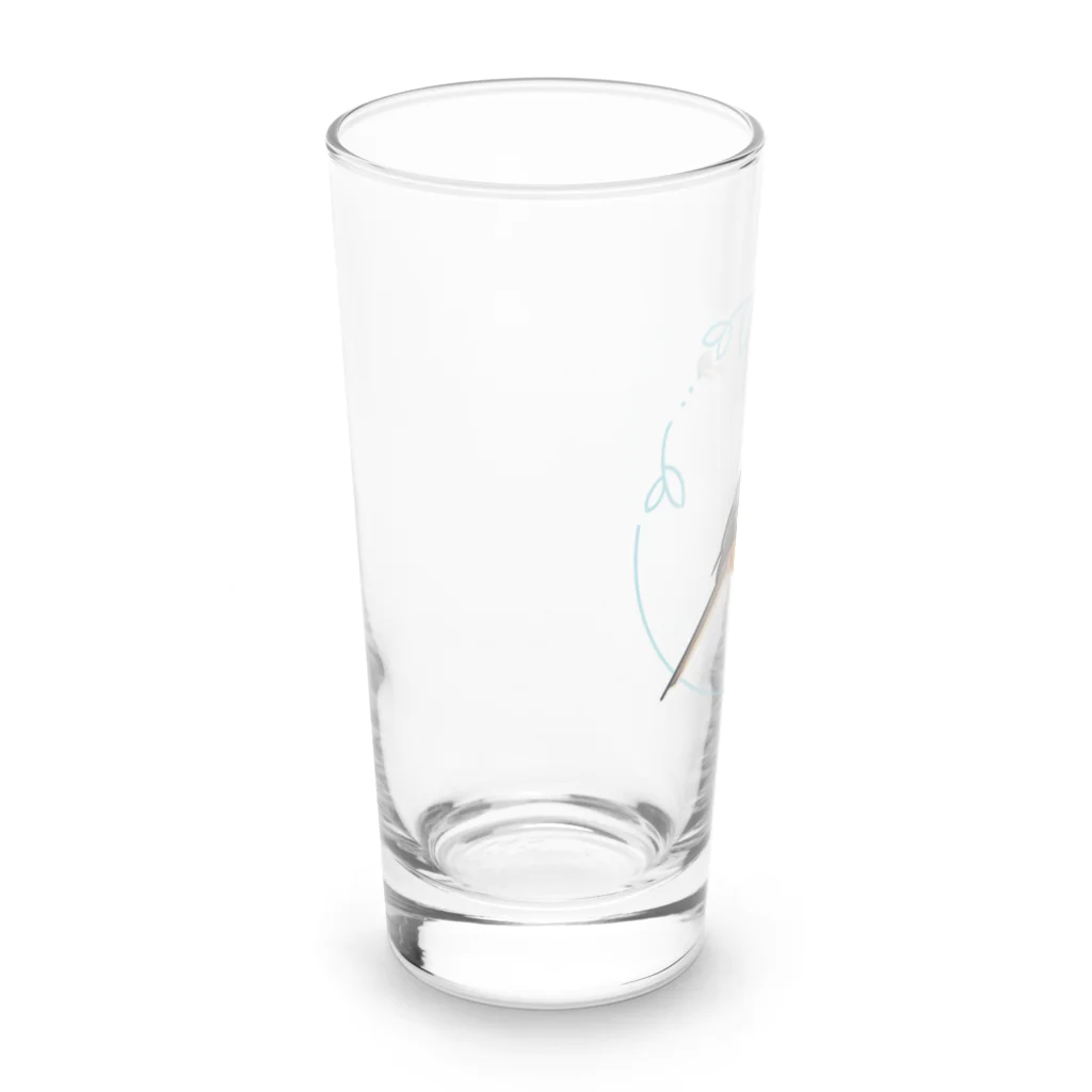 やちよ｜リアル鳥イラストのモズさん Long Sized Water Glass :left