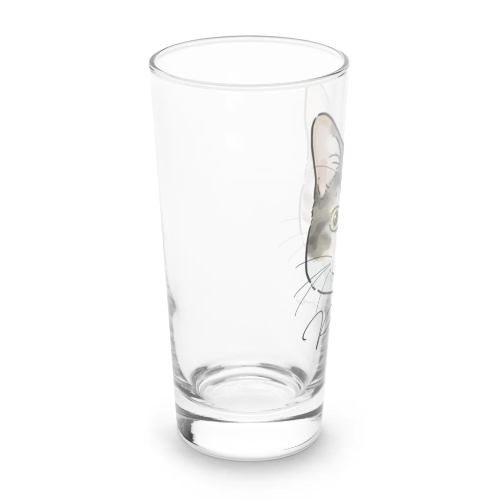 みきぞーん｜保護猫 ミッキー画伯と肉球とおともだちのpopuri Long Sized Water Glass :left