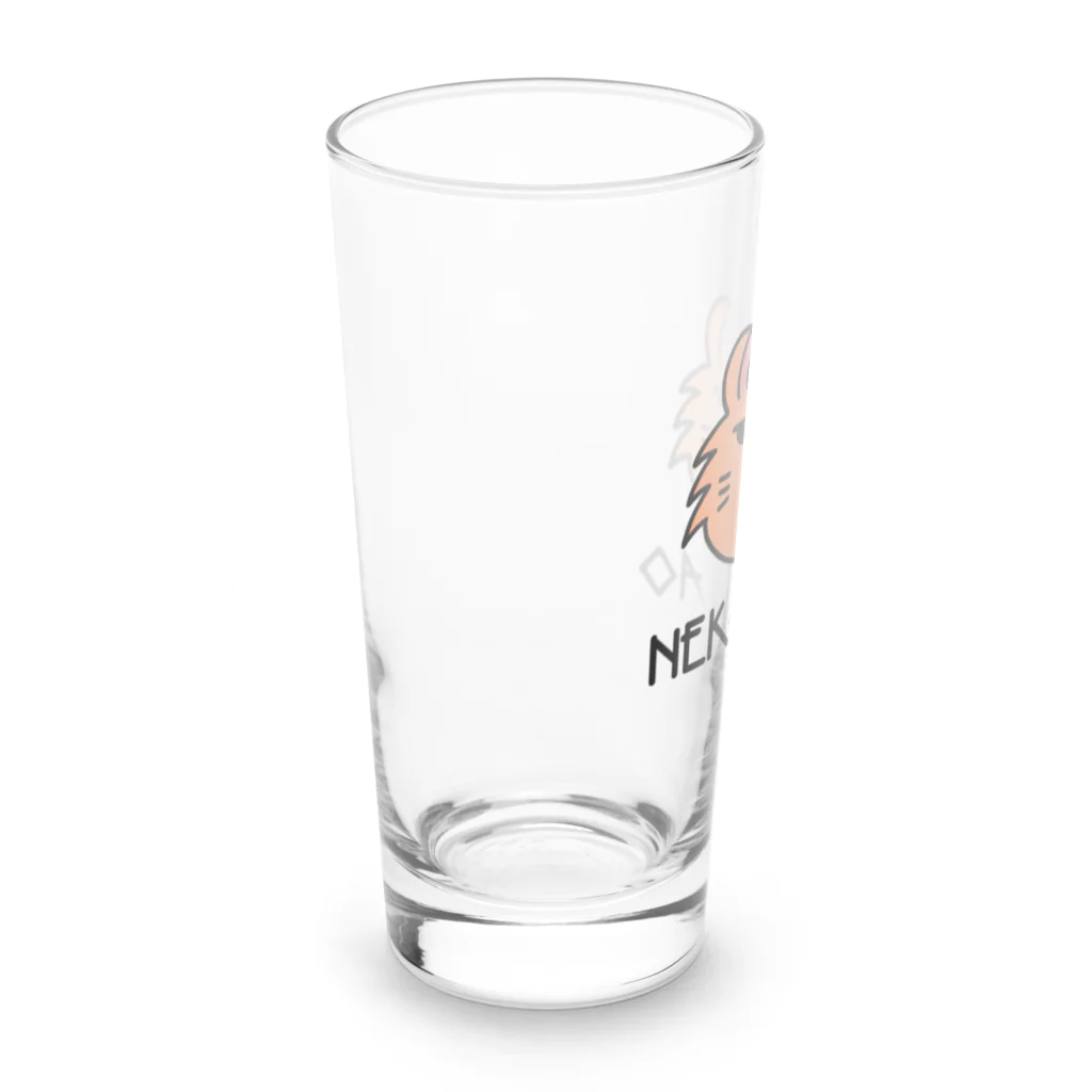 NEKOKAOの無気力そうな猫。アメリカンカールのあーさん Long Sized Water Glass :left