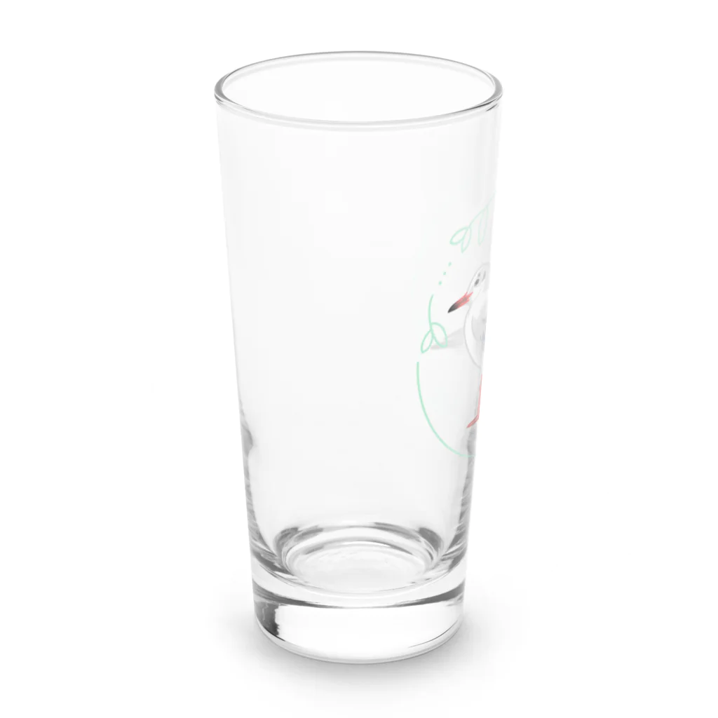 やちよ｜リアル鳥イラストのユリカモメさん Long Sized Water Glass :left