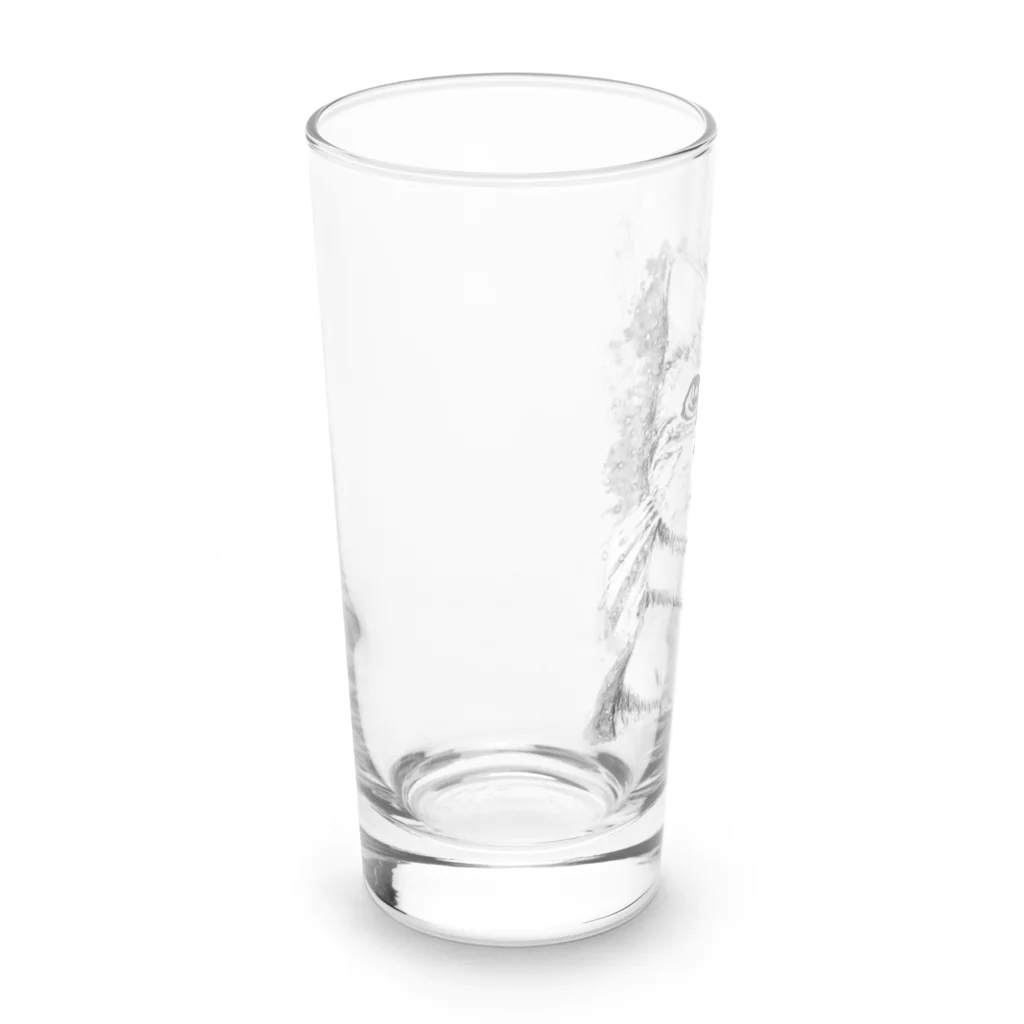 greetenのアート猫　モノクロ　 Long Sized Water Glass :left