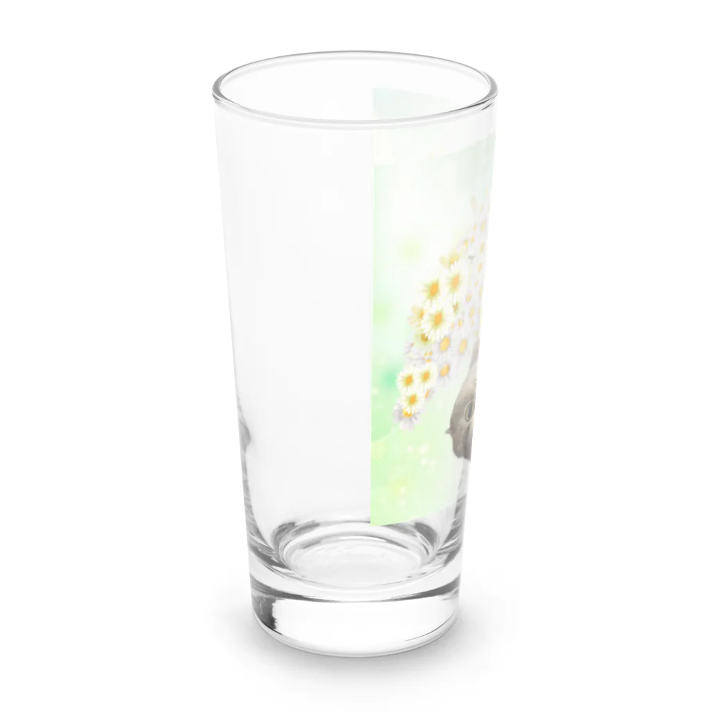 ゆきリンアート【保護猫活動 支援】の花傘ーるびちゃん Long Sized Water Glass :left