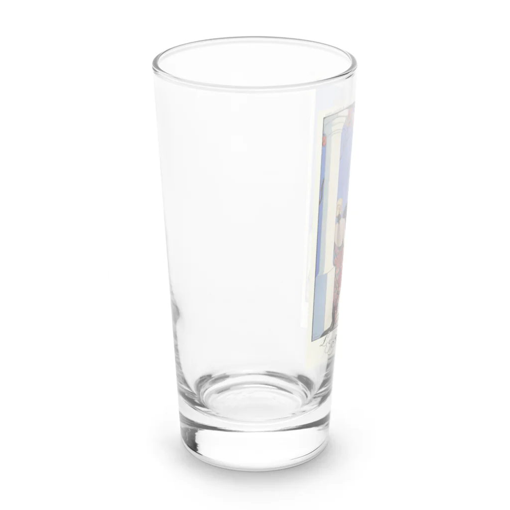 rosalinaのジョルジュ・バルビエ『ファルバラ・エ・ファンフルリュシュ』より《ショールの味わい》 Long Sized Water Glass :left