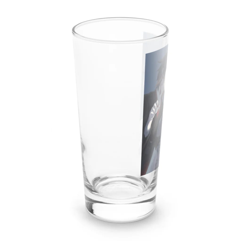 田舎の神社の守り神のかみーぬ Long Sized Water Glass :left