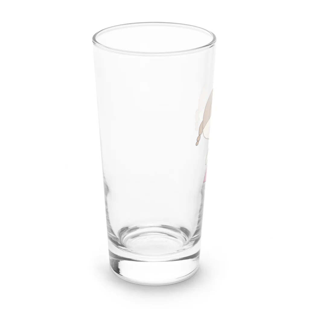 らぶたんらんどのラブリーな三つ編みの女の子 Long Sized Water Glass :left