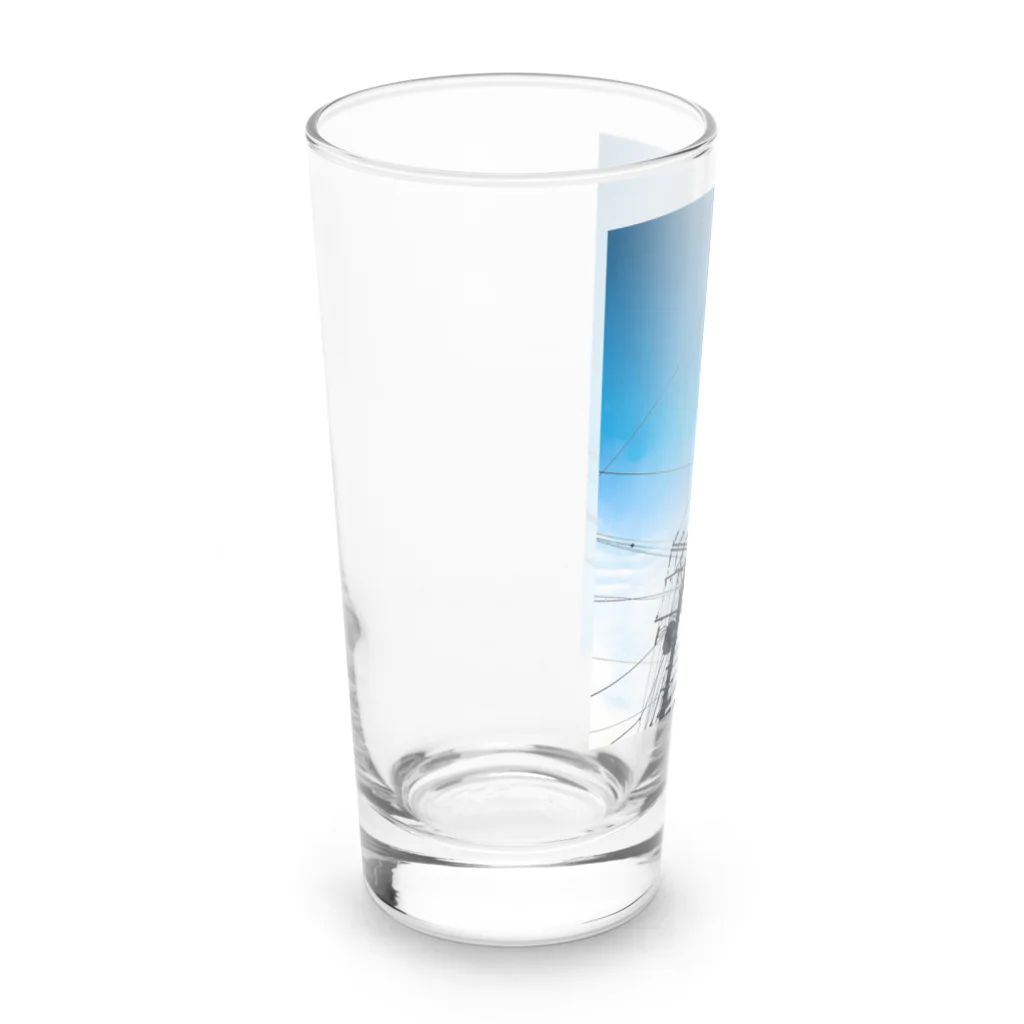 もず黒の青空グラフィック Long Sized Water Glass :left