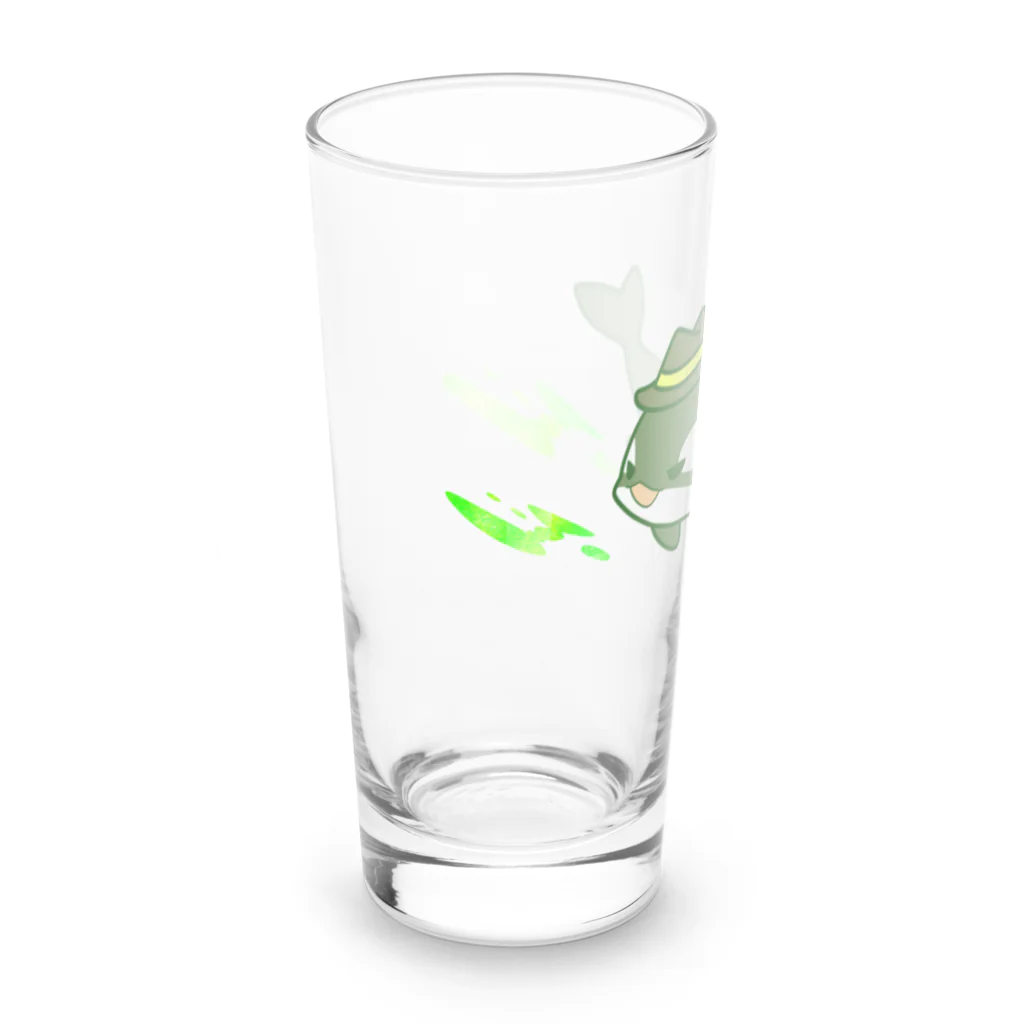 弁天狐堂の泳ぐ緑色シャチ探偵 Long Sized Water Glass :left