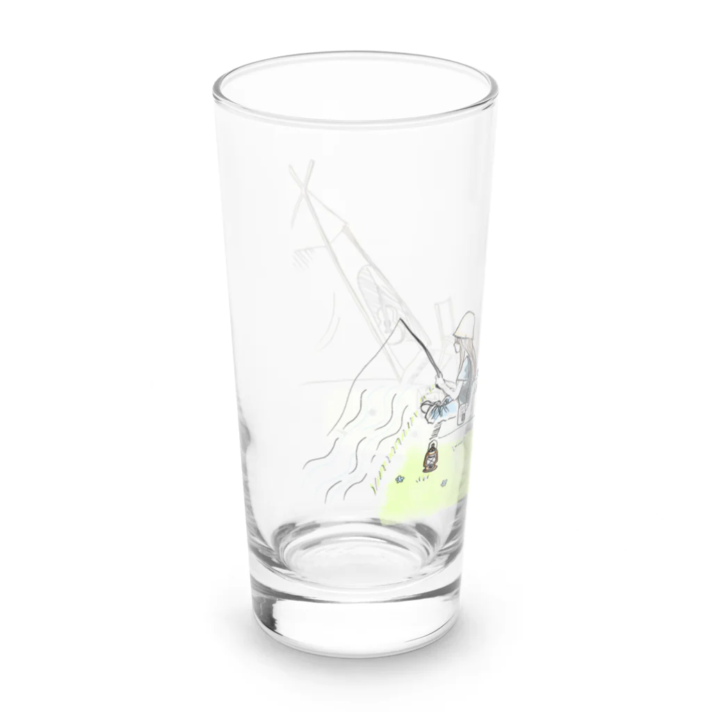 ぴょんのソロキャンプしたい Long Sized Water Glass :left