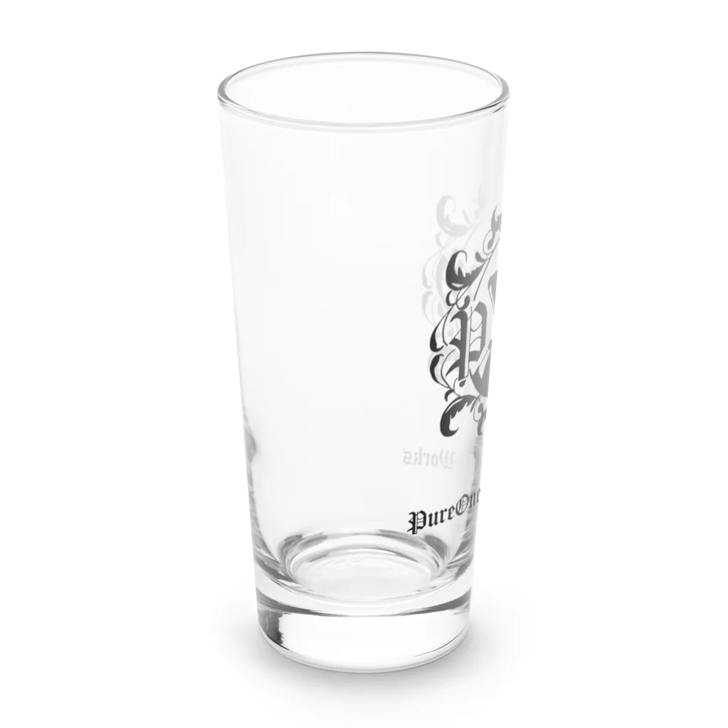 ピュアワン コルセット ワークスのメインロゴ柄 Long Sized Water Glass :left