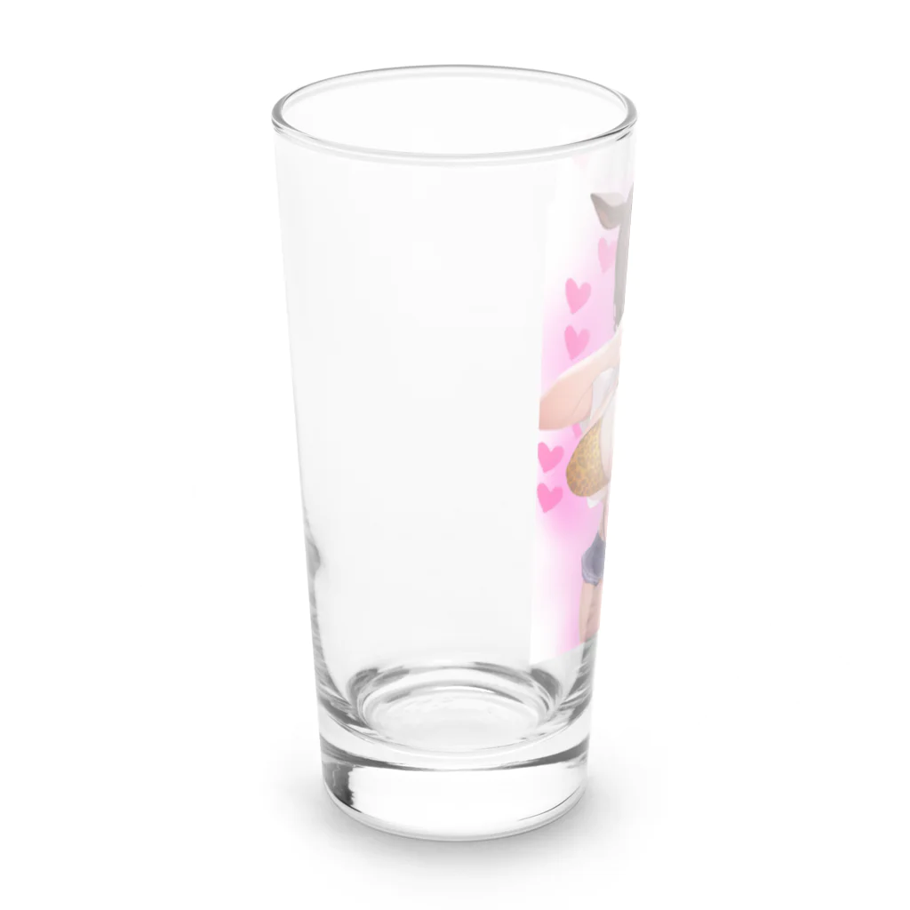 amamoemomoのケモ耳女の子ちゅきちゅきグッズ Long Sized Water Glass :left