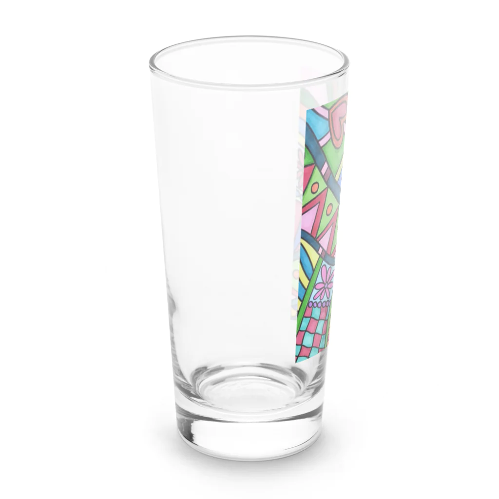 結華の障害者アート 手描きイラスト カラフル Long Sized Water Glass :left