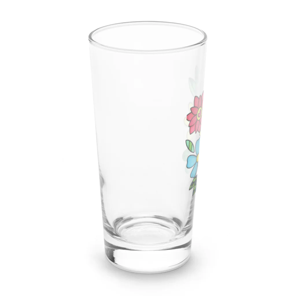 結華の障害者アート 手描きイラスト 花 Long Sized Water Glass :left