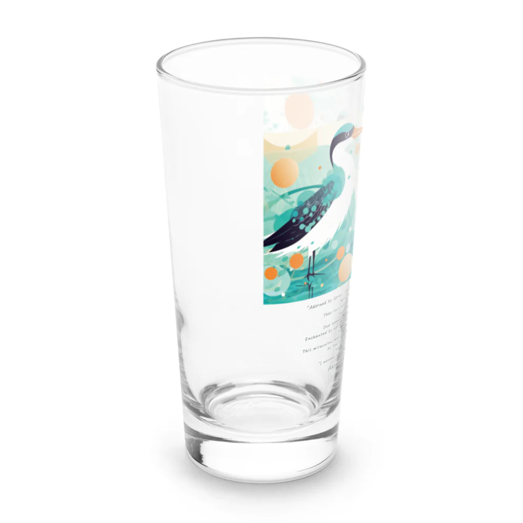 鳥救うSUZURIの『しぶきをまとうみずどり』【寄付付き商品】 Long Sized Water Glass :left