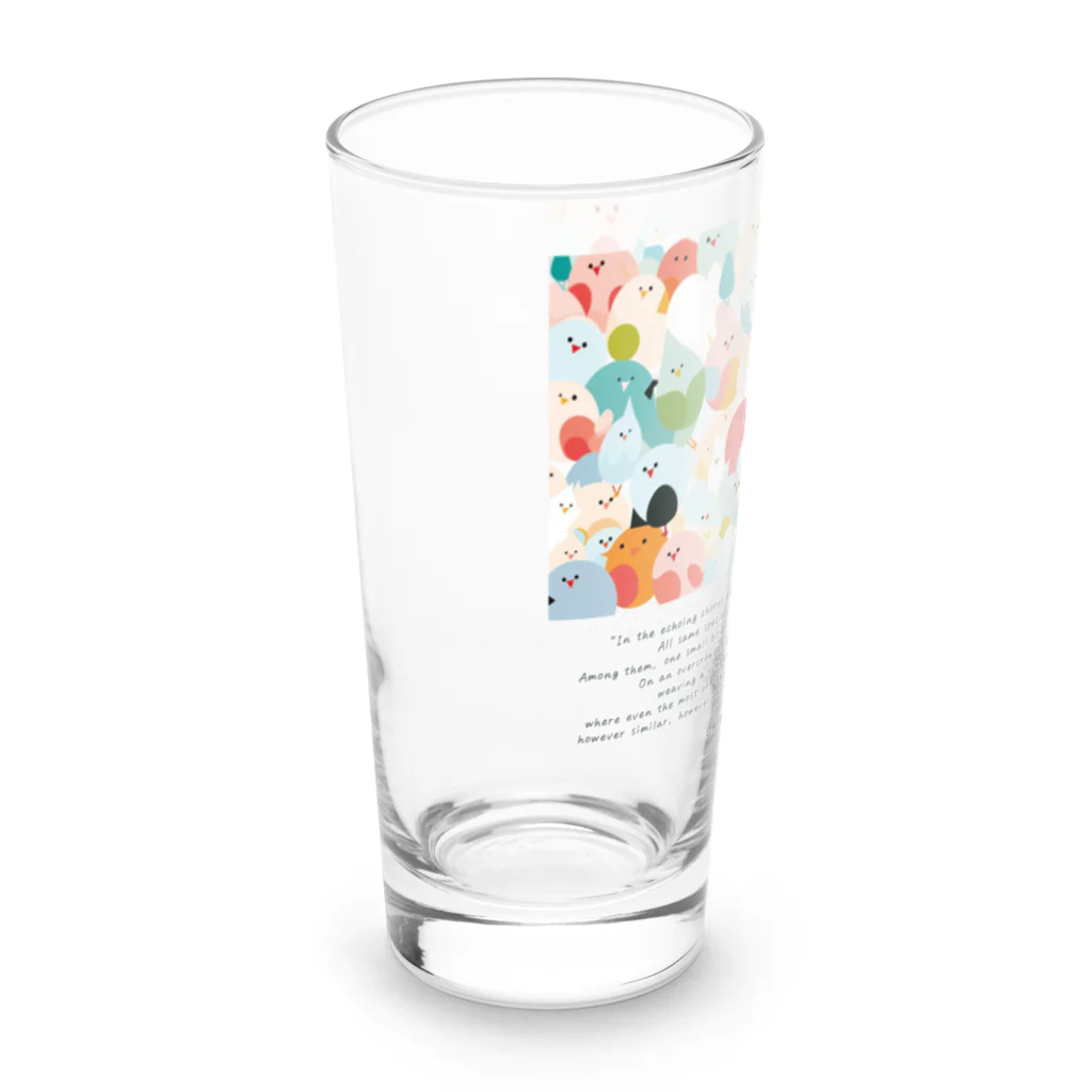 鳥救うSUZURIの『ぴぃ、多様性。』【寄付付き商品】 Long Sized Water Glass :left