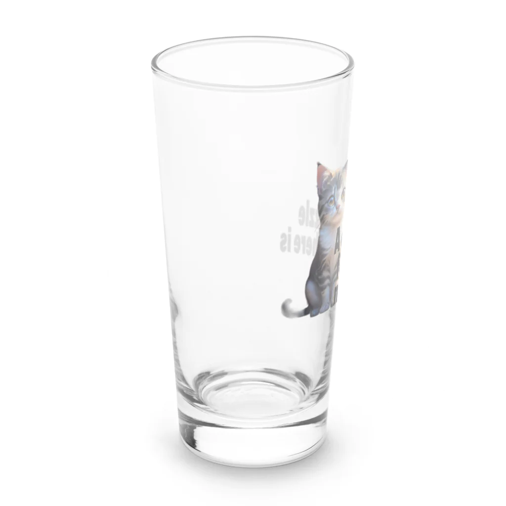 iMaginary Zooの猫は答えのないパズルです。 Long Sized Water Glass :left