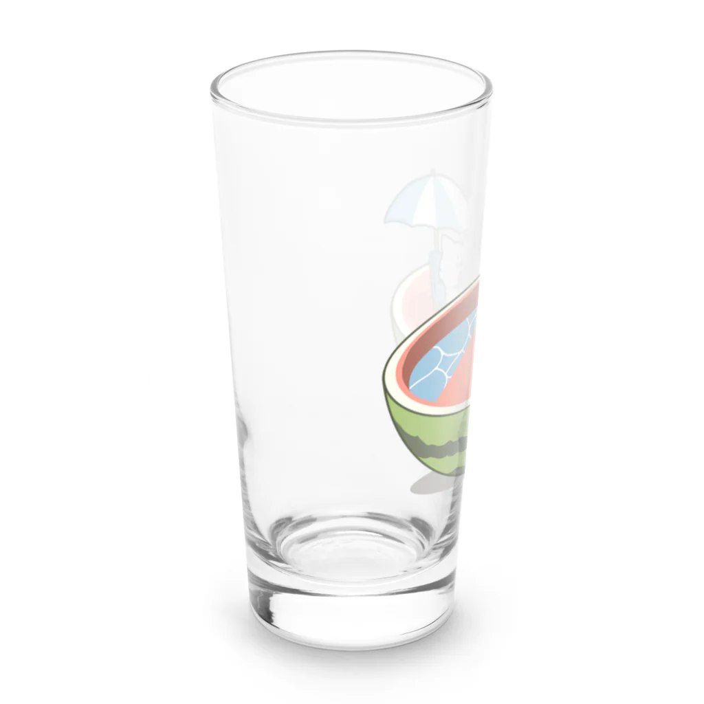 猫原のしの真夏はスイカプールで避暑 Long Sized Water Glass :left