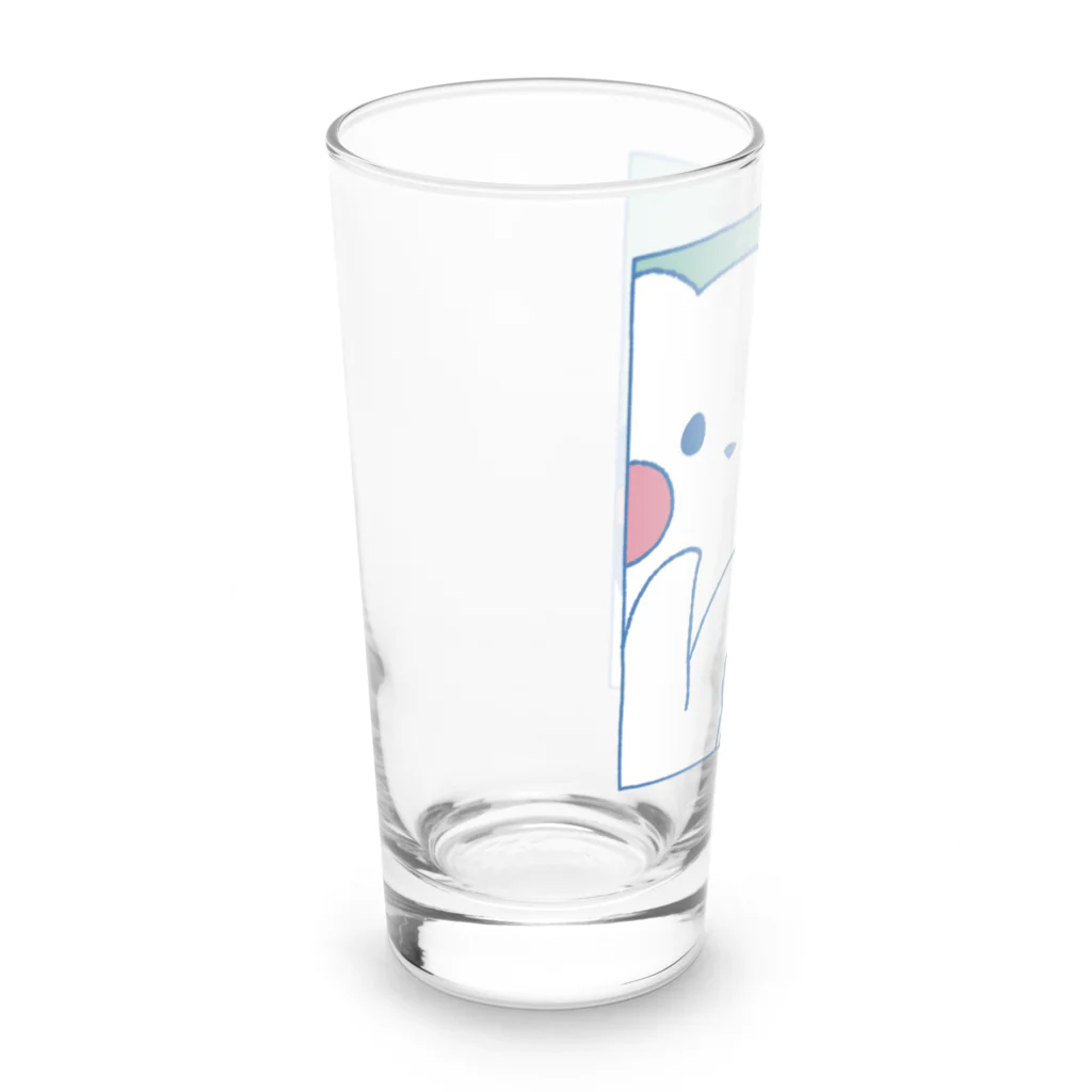 tafu tafuのかわいいポーズのしろぎんしま Long Sized Water Glass :left