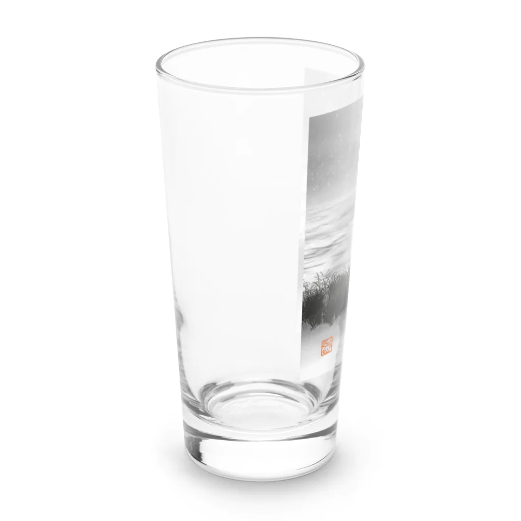 BATKEI ARTの月夜の海と黒猫と Long Sized Water Glass :left