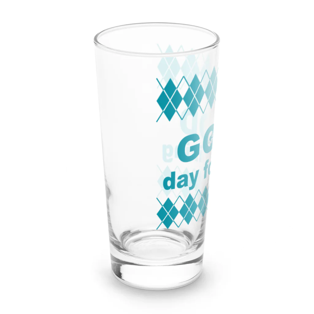 キッズモード某のチャリロゴアーガイル(mint) Long Sized Water Glass :left