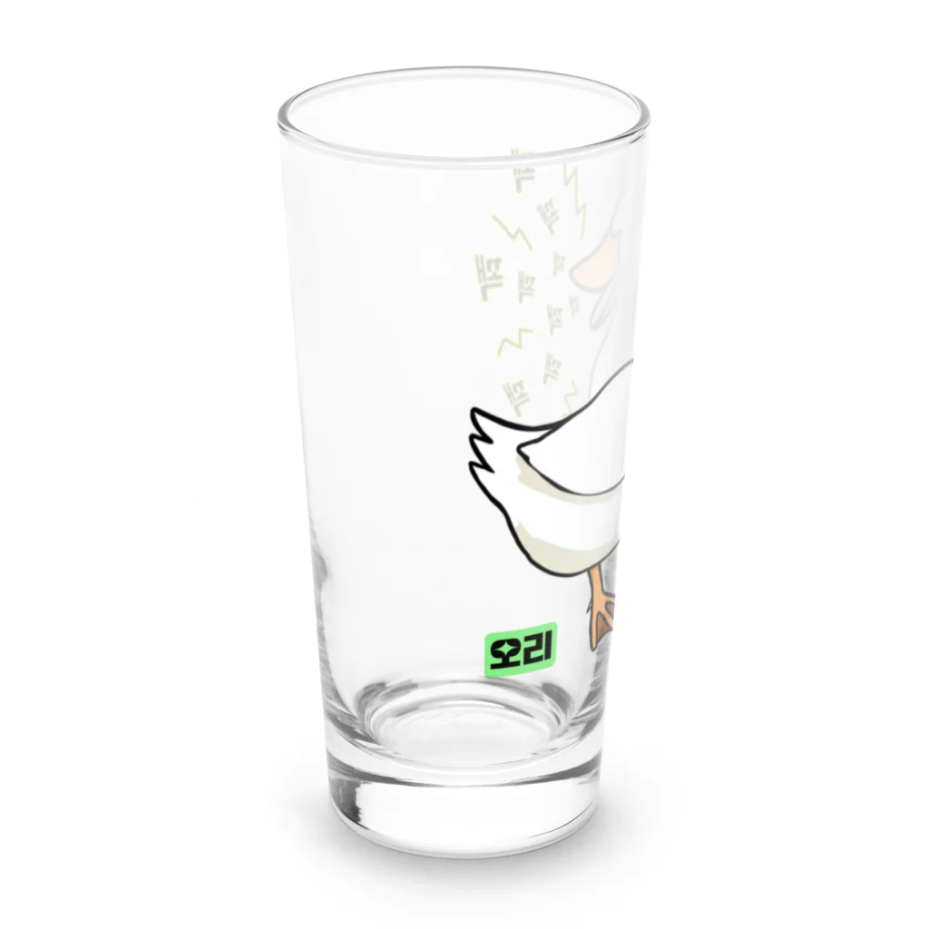 LalaHangeulの오리 (アヒル)韓国語オノマトペ Long Sized Water Glass :left