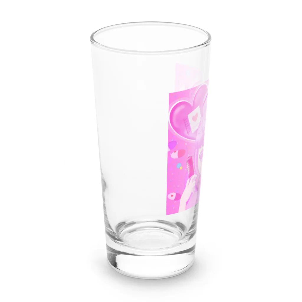 ゆ。のピンクの子 Long Sized Water Glass :left