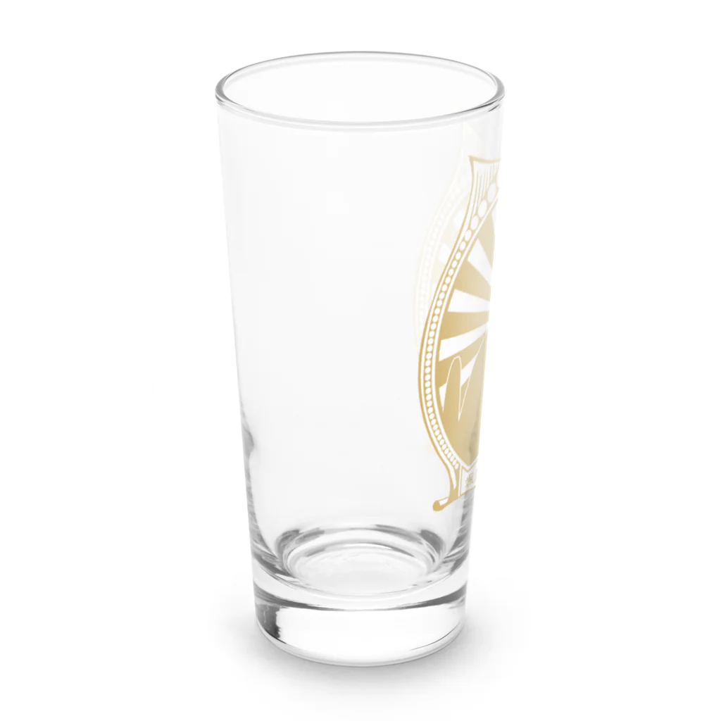 中華呪術堂（チャイナマジックホール）の【背景白・GOLD・表】改☆人民帽猫  Long Sized Water Glass :left