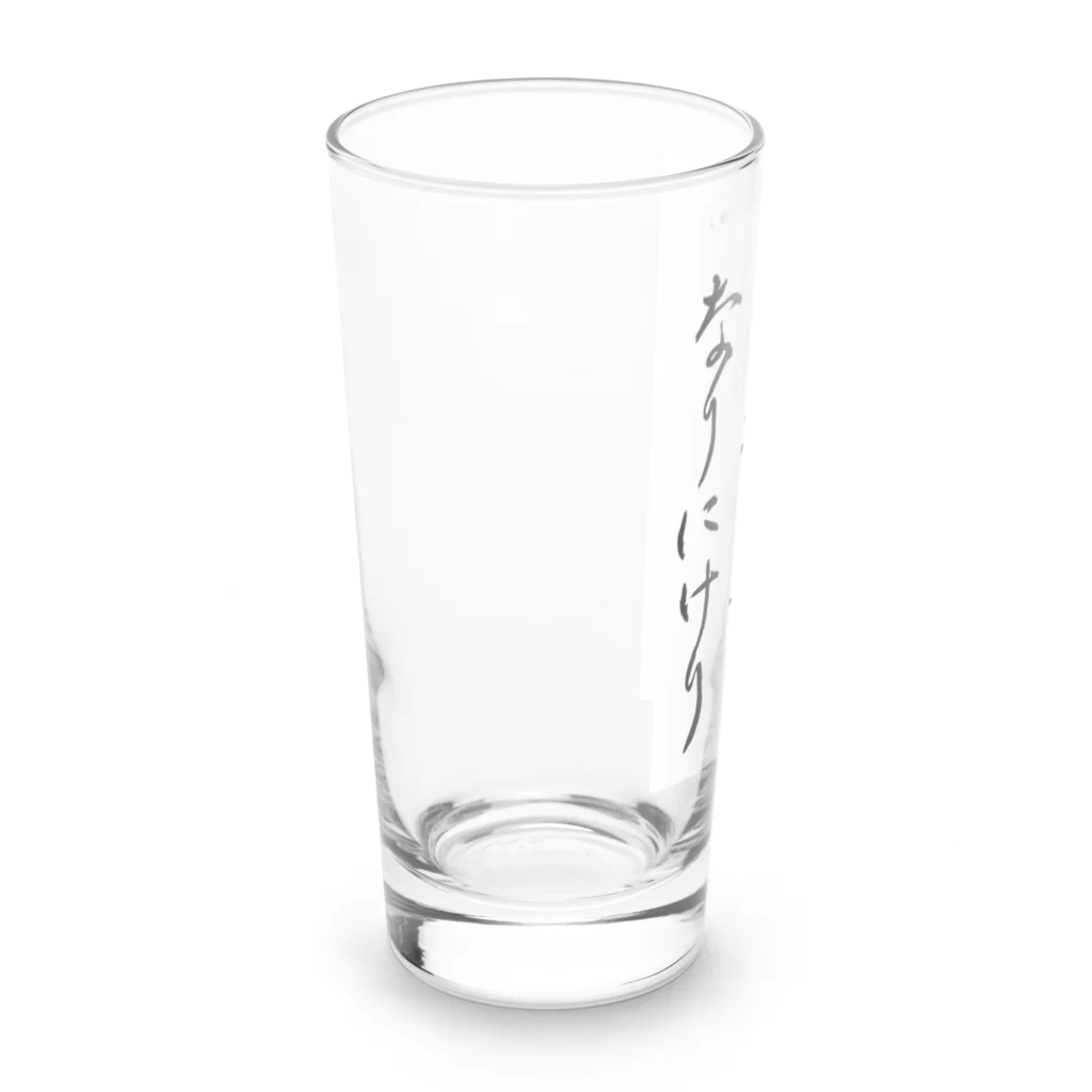 豊風本舗の札変わり昭和は遠くなりにけり Long Sized Water Glass :left