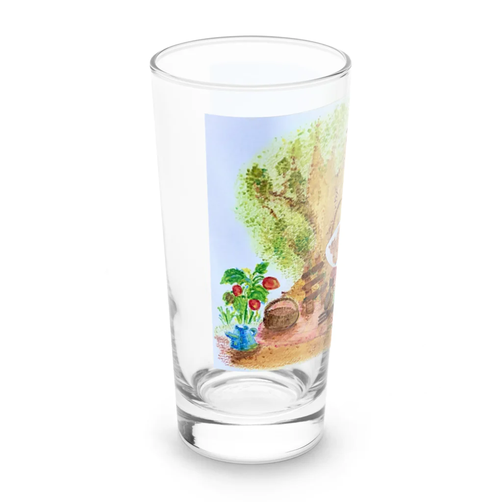 色えんぴつで描く世界🌈のくまちゃんの庭 Long Sized Water Glass :left