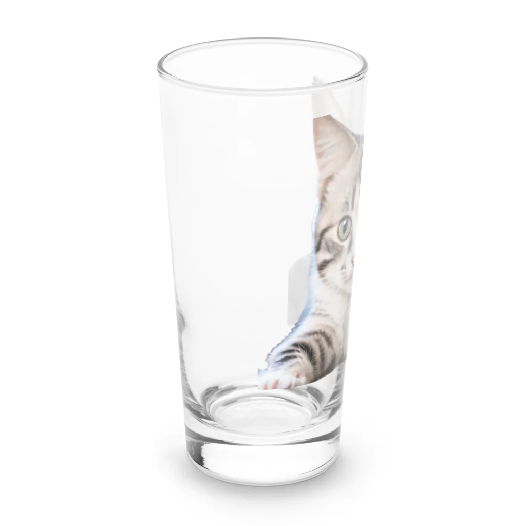 幸運を呼ぶ幸せ丸出しショップの幸運を呼ぶ可愛いネコちゃん Long Sized Water Glass :left